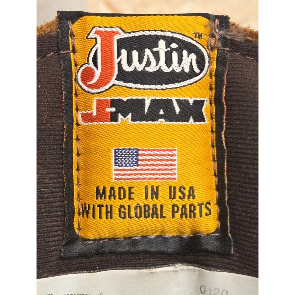 Justin J-Max Work Boots Men’s 440 Tan Gaucho, 8″ tall Made in the USA 12EE